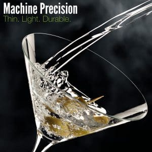 זוג כוסות מרטיני קריסטל מעוצבות וגבוהות – 262 מ"ל