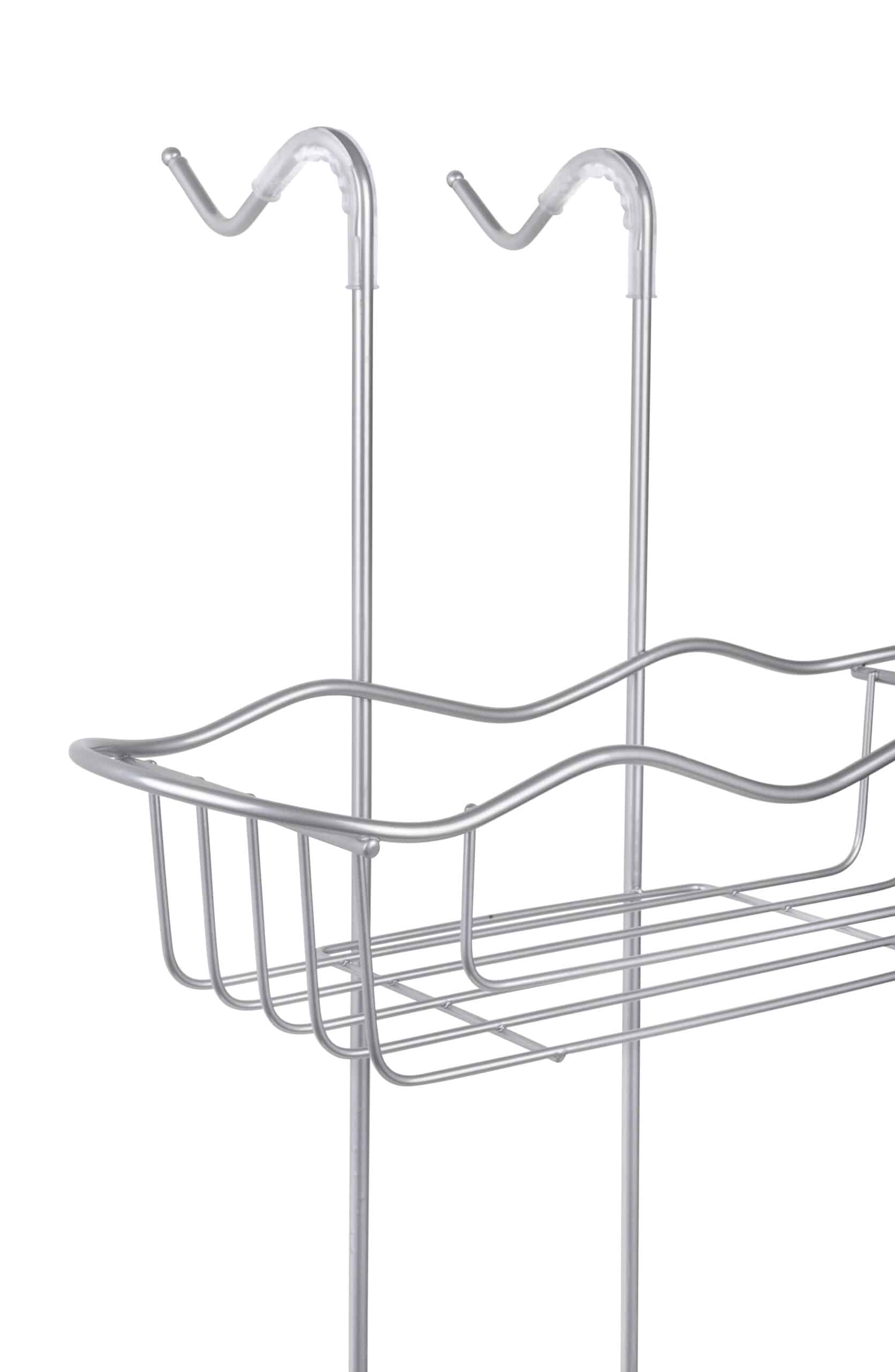 מדף רשת מעוצב לתליה לאמבטיה 2 קומות מדפים מכרום – תמונה 3