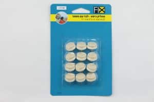 מחליק רהיטים לבן עם מסמר 12 יח, קוטר 20 מ"מ