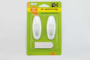 קולב ללא סימנים גדול לבן – 2 יח'