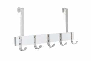 קולב לדלת עץ+נירוסטה – לבן