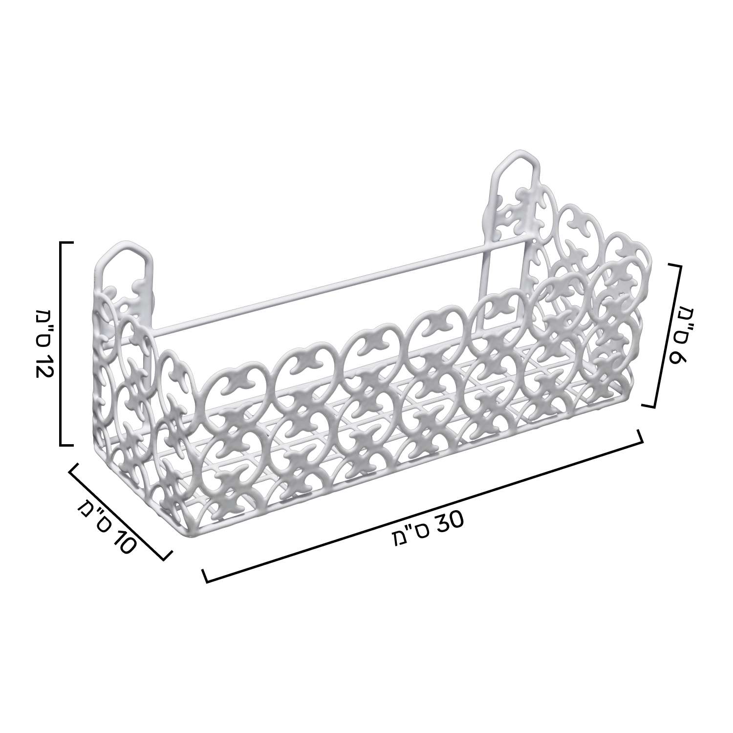 מתקן מדף רשת לתליה דגם "ספרינג" 30*10*6