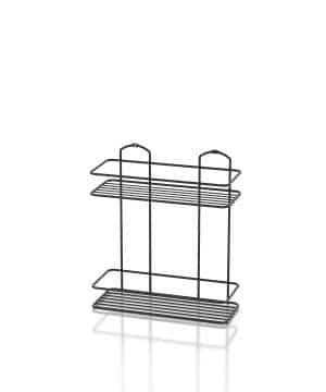 מדף רשת 2 קומות – שחור