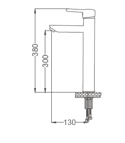ברז פרח ניצב לכיור רחצה – גובה 30 ס"מ