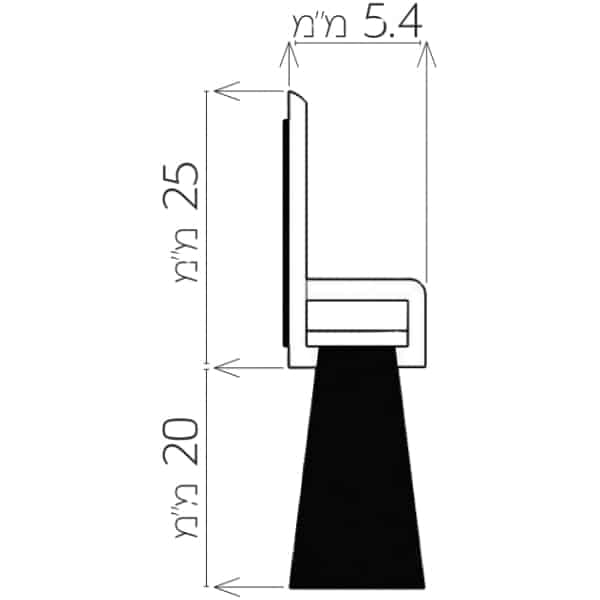 סף דלת מברשת - צבע לבן - אורך 1 מטר – תמונה 3