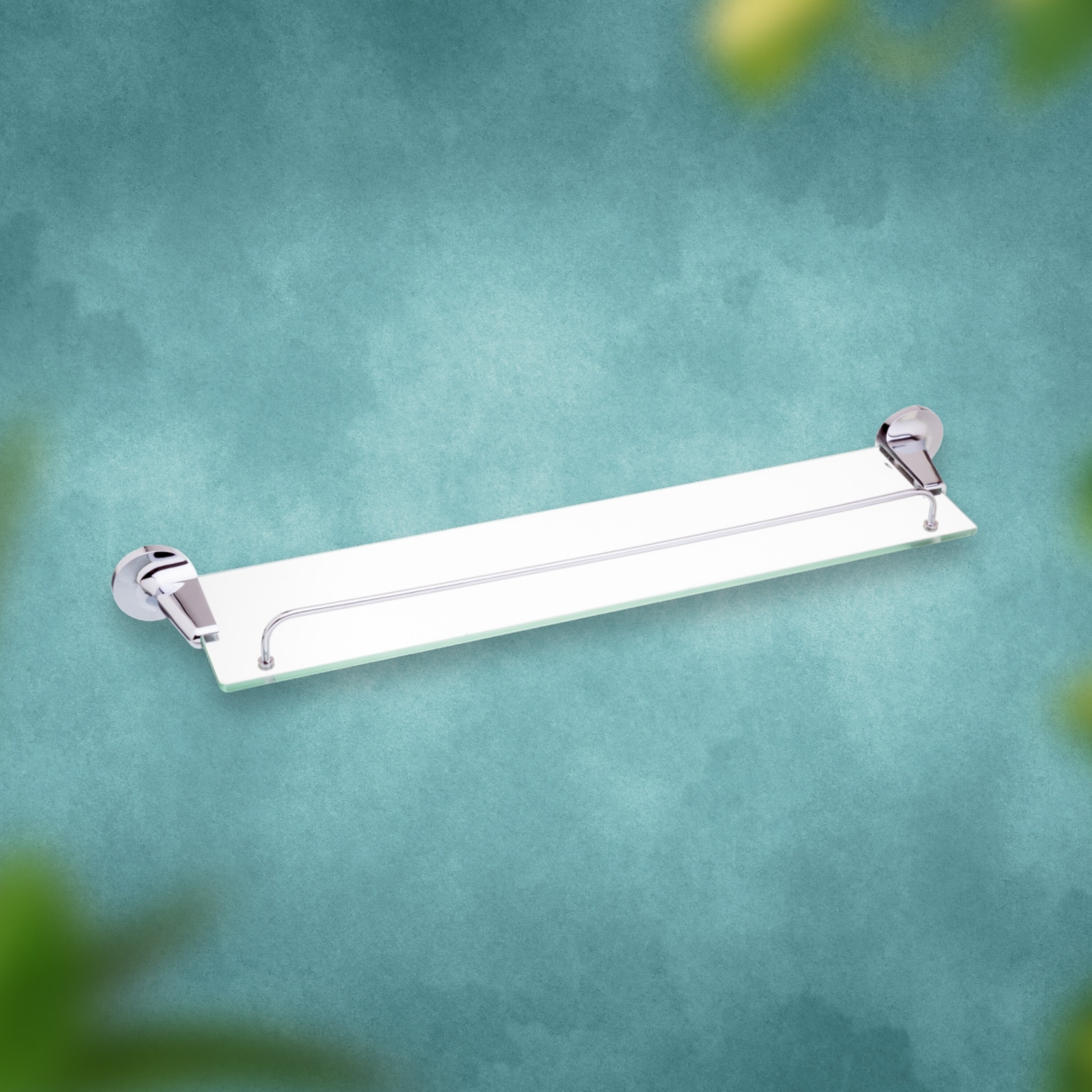 מדף זכוכית עם מעקה למקלחת - 60 ס"מ - סדרת פופולאר – תמונה 4