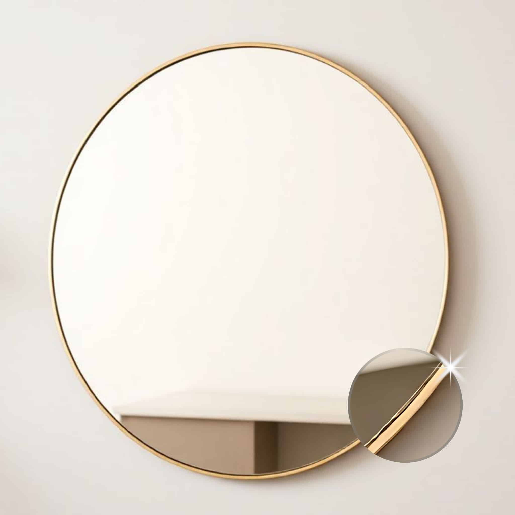 מראה עגולה קוטר 60 ס"מ - מסגרת זהב – תמונה 3