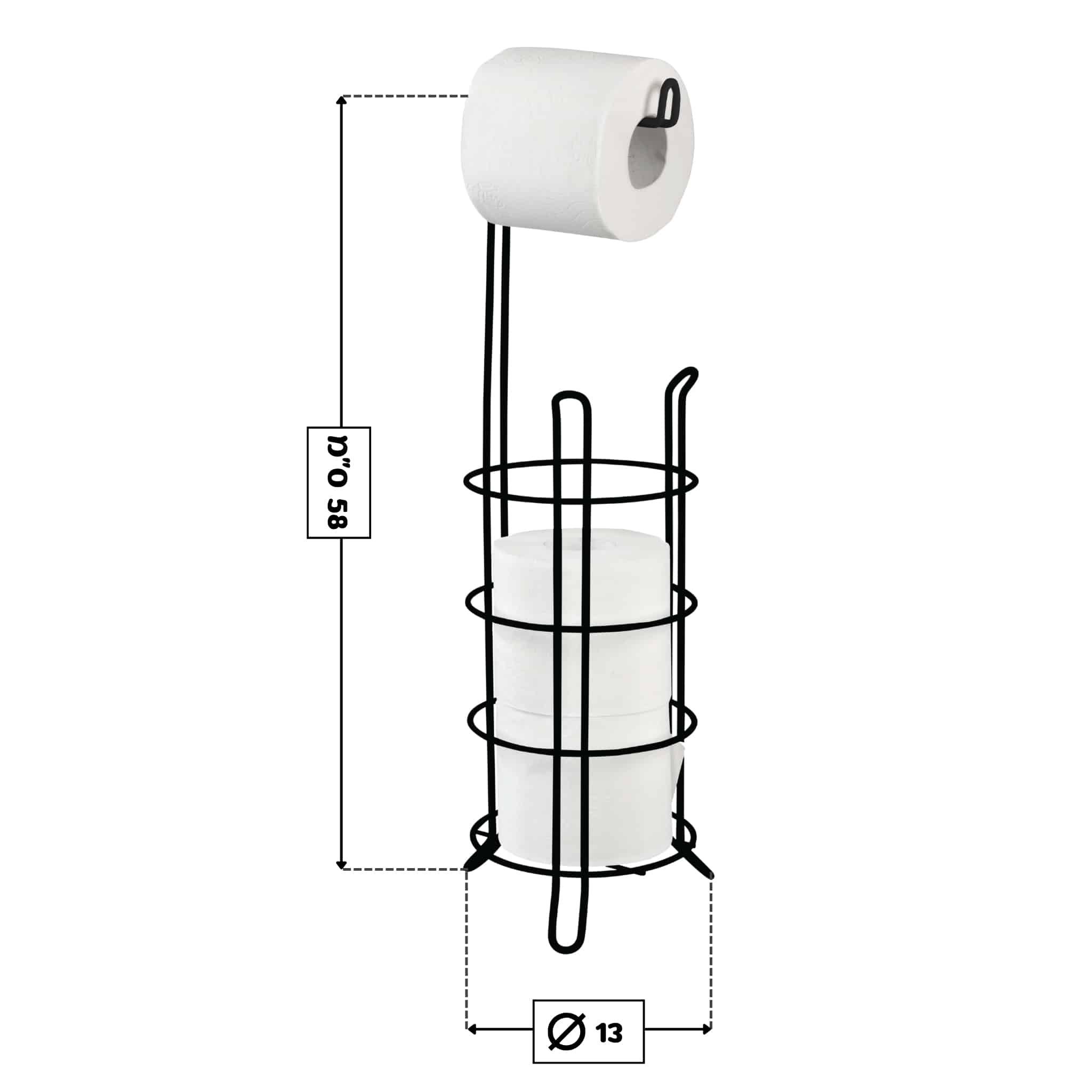 מעמד נייר טואלט - שחור