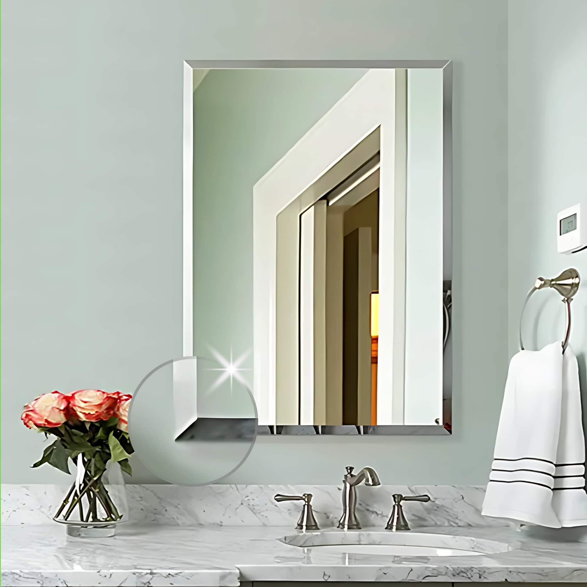 מראה מרחפת מלבנית ללא מסגרת 60*80 ס"מ – תמונה 3