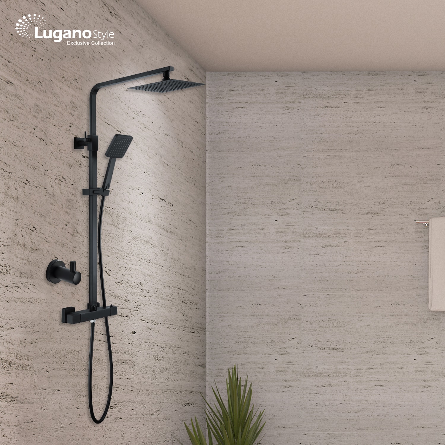 קולב נירוסטה למקלחת לשירותים או למטבח - שחור – תמונה 6