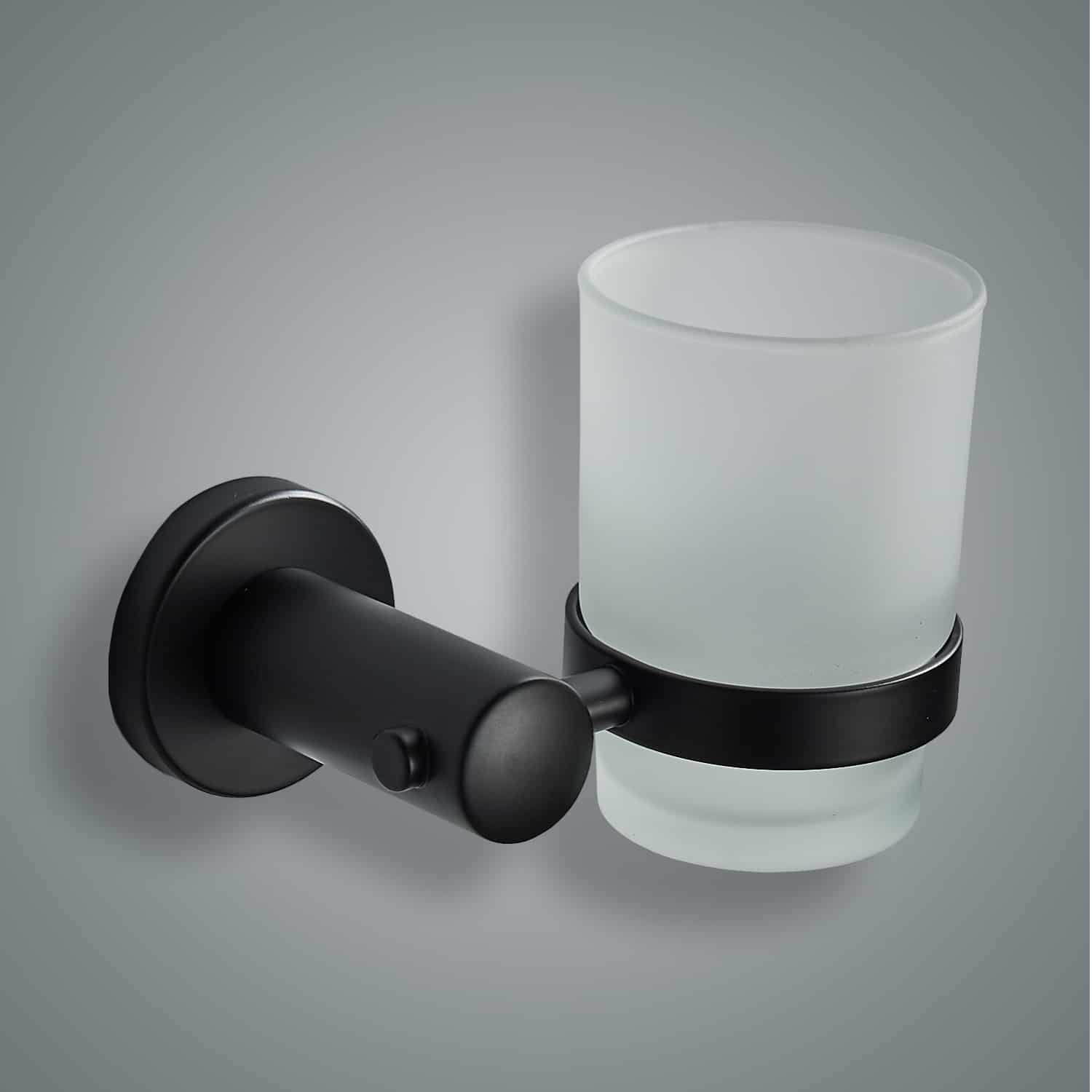 כוס תלויה מזכוכית למברשת ומשחת השיניים, עשוי מנירוסטה בצבע שחור – תמונה 5
