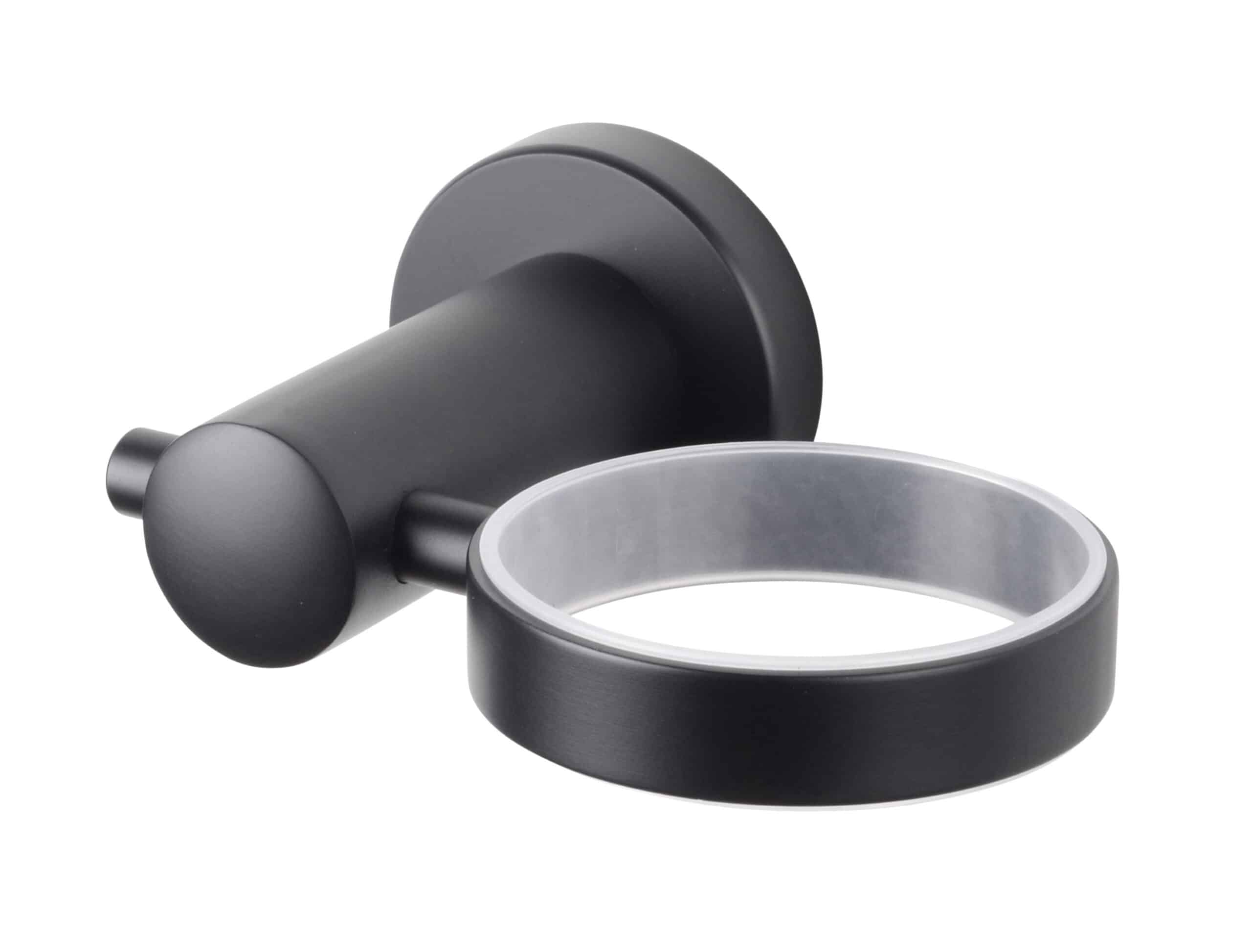 כוס תלויה מזכוכית למברשת ומשחת השיניים, עשוי מנירוסטה בצבע שחור – תמונה 4