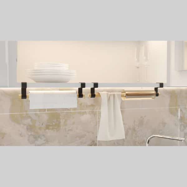 2 יחידות מתקן עץ לתליית מגבות או נייר סופג דגם Seowood – תמונה 4