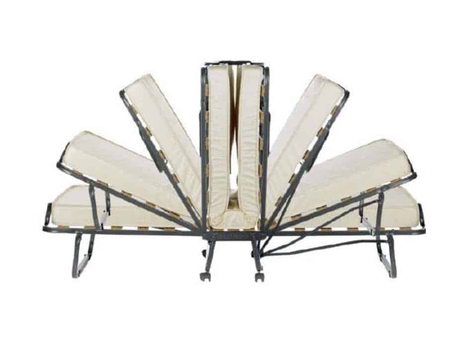 מיטה מתקפלת ניידת לאירוח בעלת 15 רצועות עץ לתמיכה + מזרן 10 ס''מ – תמונה 5