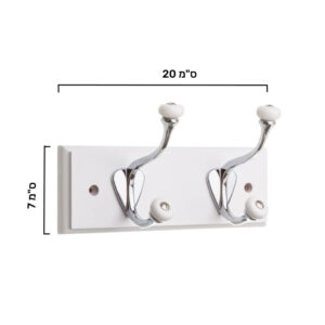 קולב חרמון 2 ווים לבן עם כרום