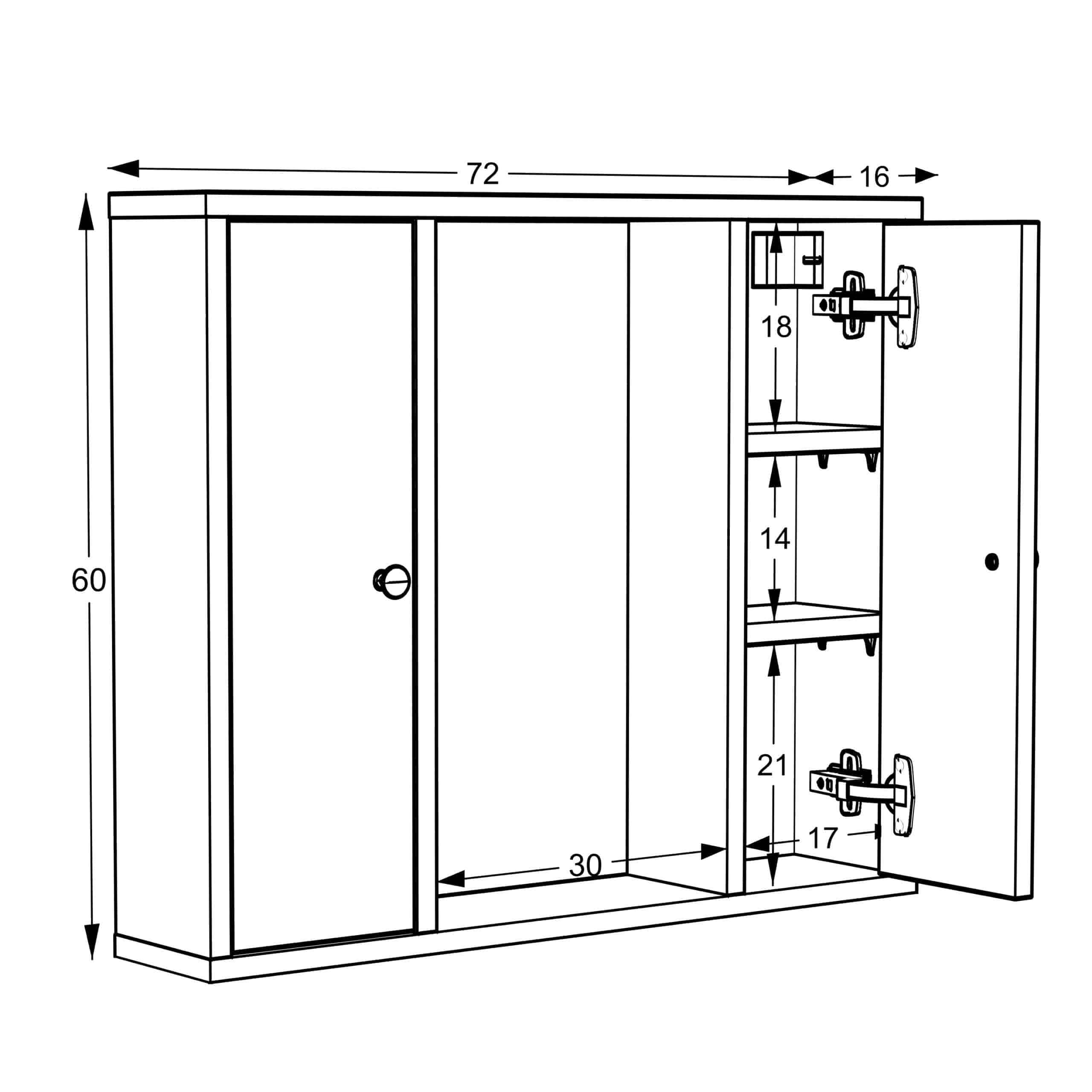 ארון מקלחת כפול עם מראה באמצע דגם פאר – תמונה 2