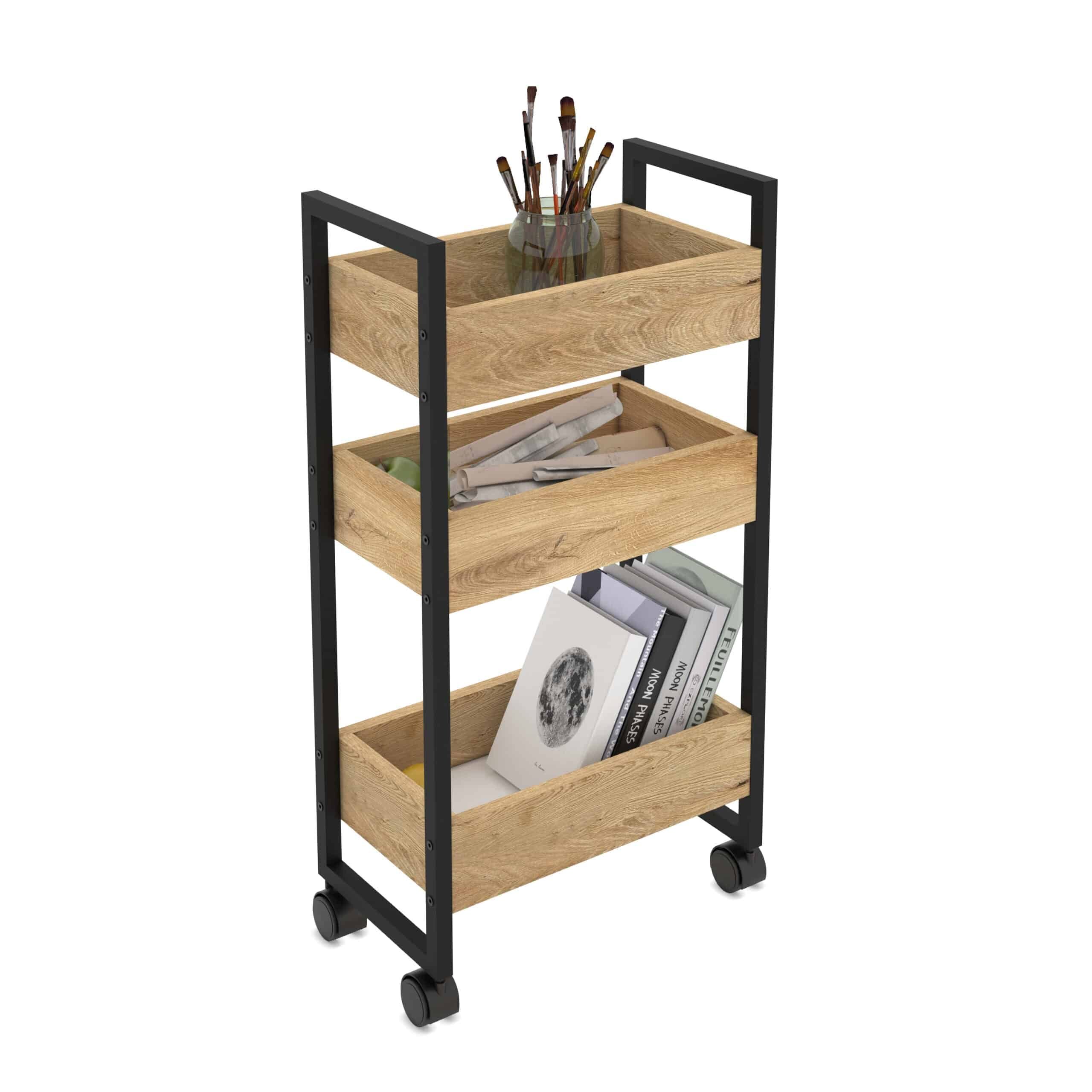 עגלת שירות מעוצבת 3 קומות למטבח – תמונה 3