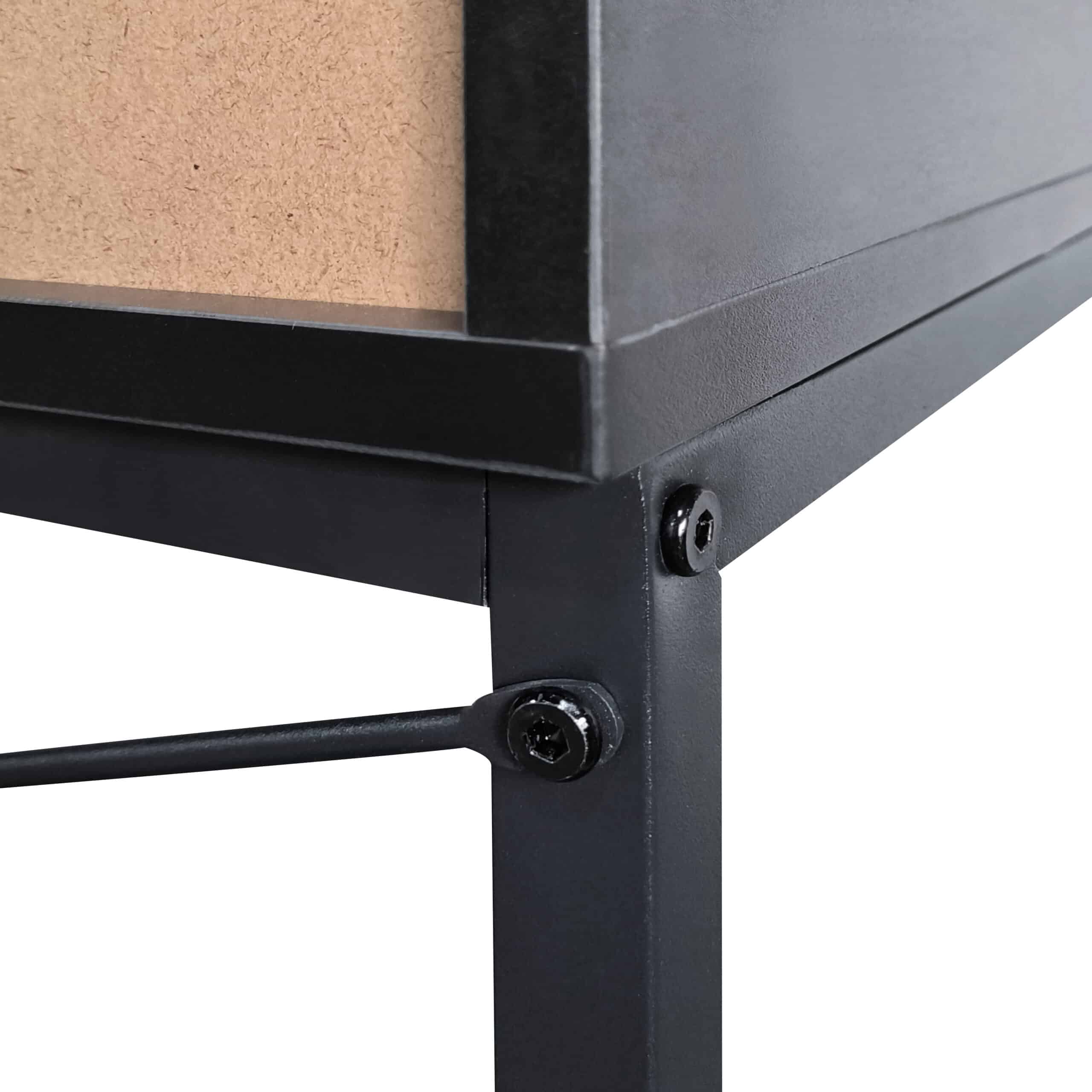 קונסולת כניסה למסדרון לבית מעוצבת עץ אלון מעושן ומתכת שחורה דגם שרית – תמונה 6