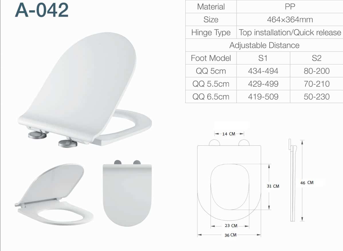מושב אסלה מנגנון טריקה שקטה דגם A042 – תמונה 5