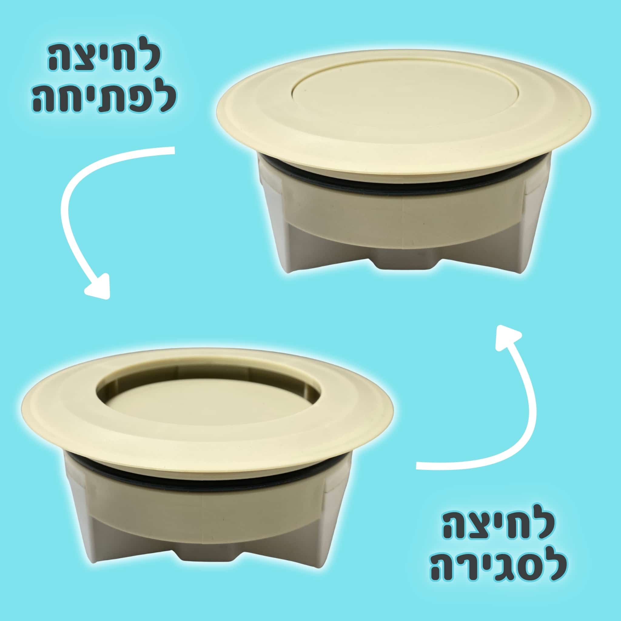 מכסה ביוב עגול עם שפה - שמנת pumpit – תמונה 3