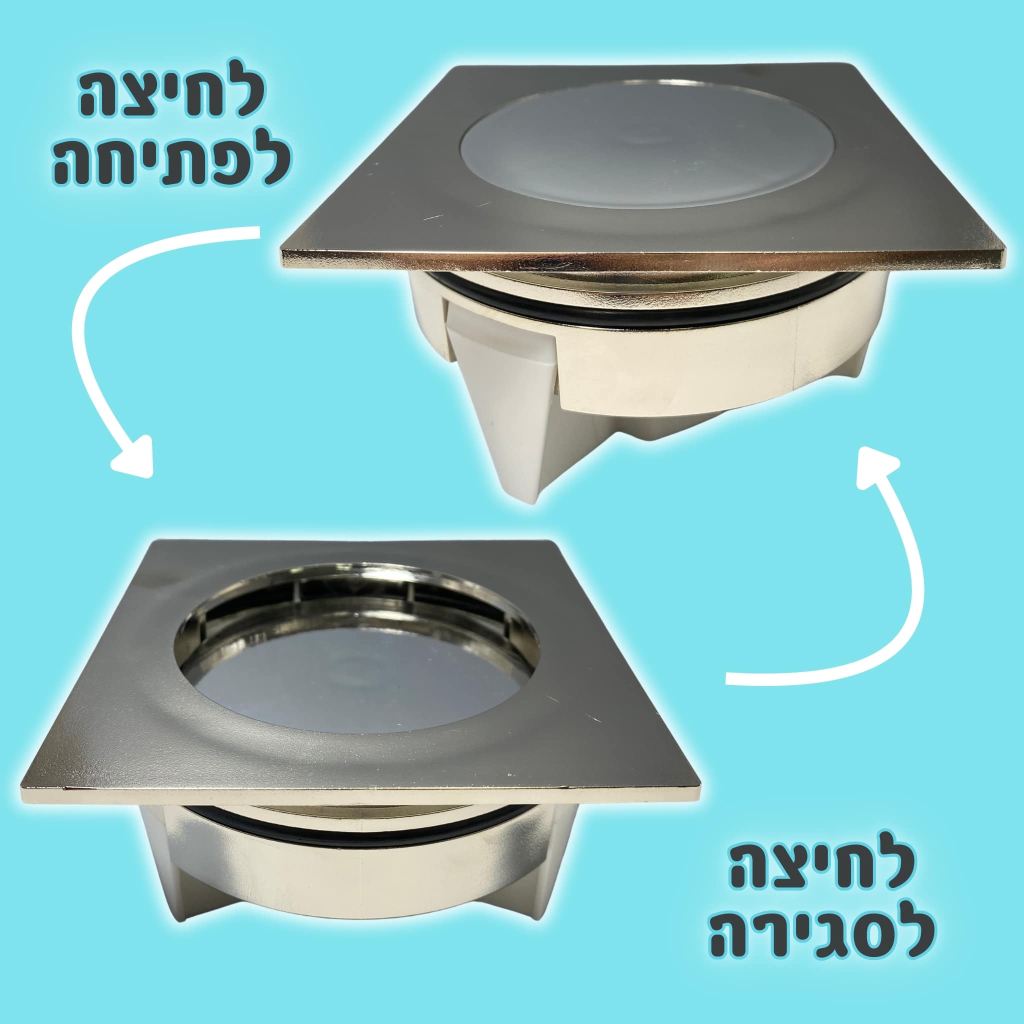 מכסה ביוב ריבוע ללא שפה - ניקל pumpit – תמונה 3