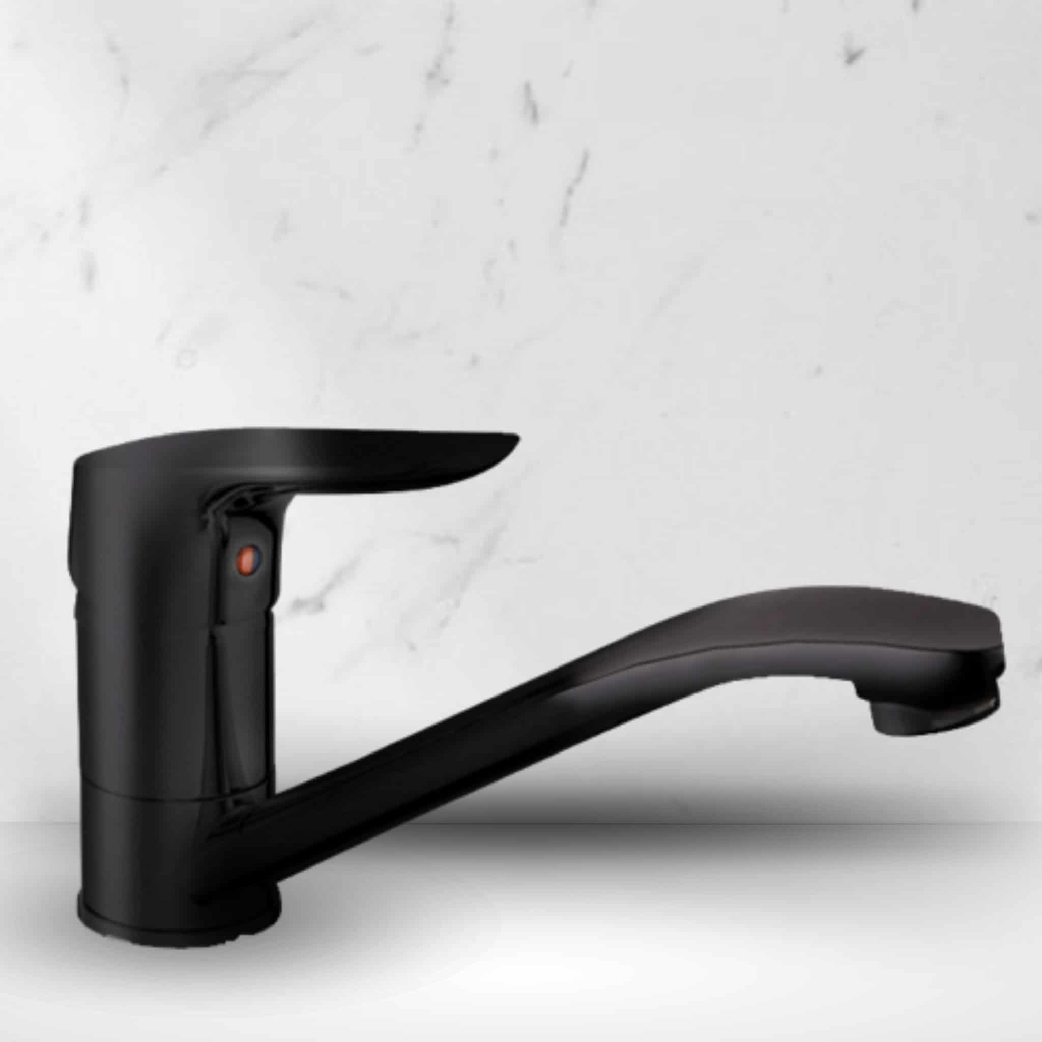 ברז "ערבוב" לכיור רחצה ניצב עם פיה בינונית - שחור – תמונה 3