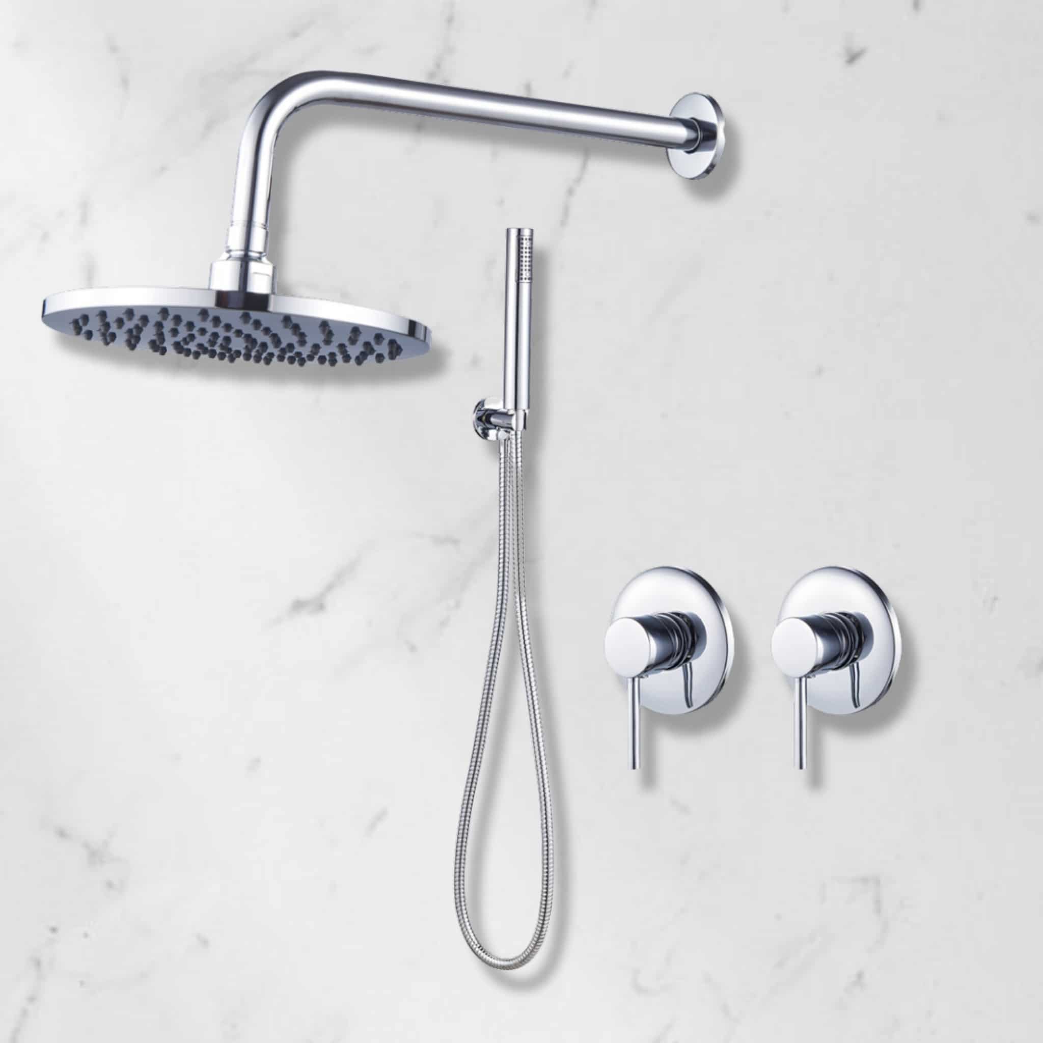 סט יוקרתי למקלחת - אינטרפוץ כרום -7 חלקים – תמונה 3