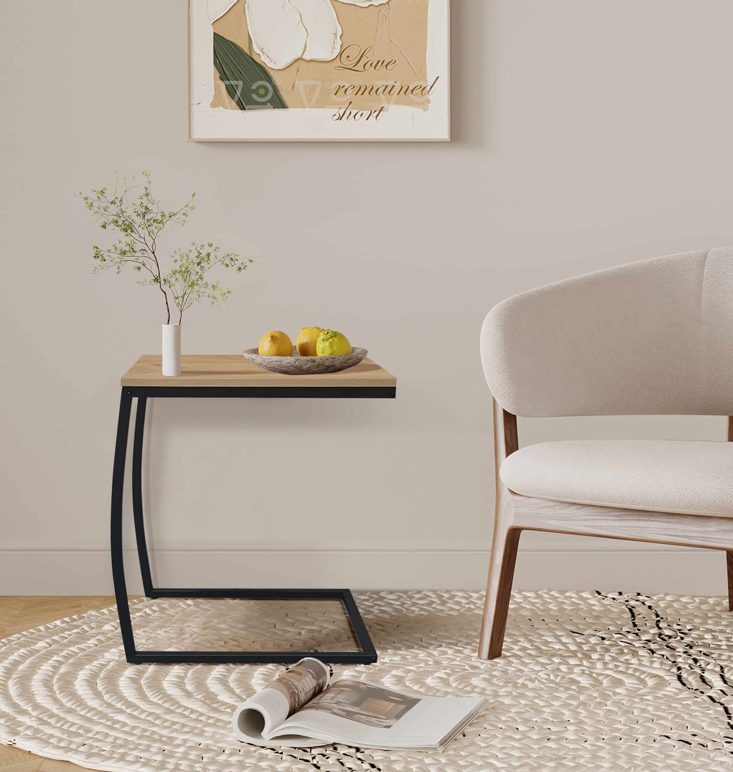 נשכן צד/שולחן צד צבע אלון שחור – תמונה 3