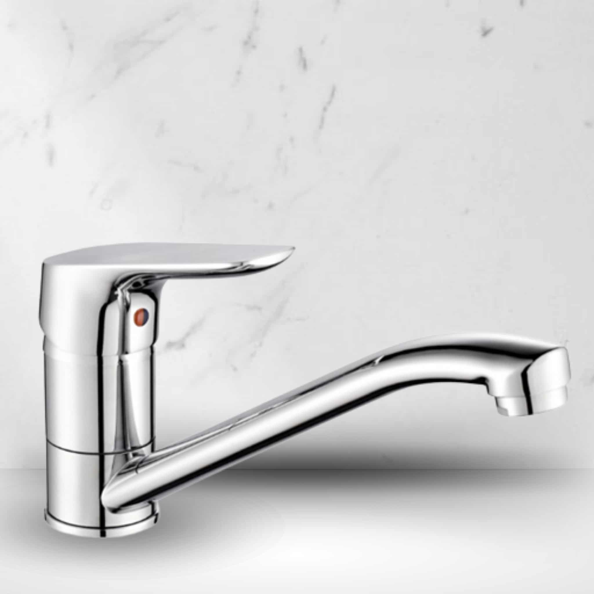 ברז "ערבוב" לכיור רחצה ניצב עם פיה בינונית - כרום – תמונה 3