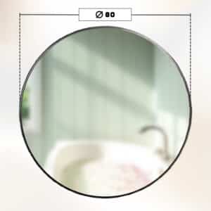 מראה עגולה – שחורה – 80 ס"מ