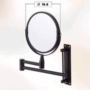 מראה דו צדדית עם זרוע צדדית – גימור שחור