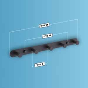 קולב 5 ווים – גימור שחור