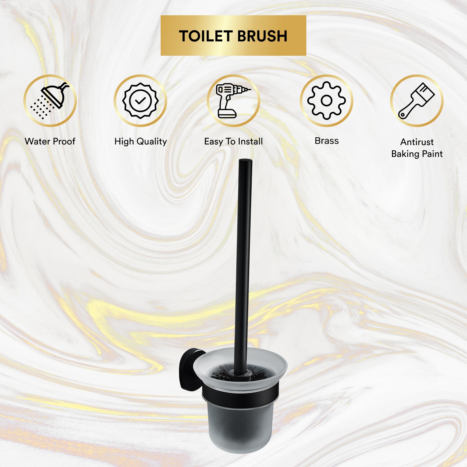 מברשת אסלה תלויה - גימור שחור – תמונה 7