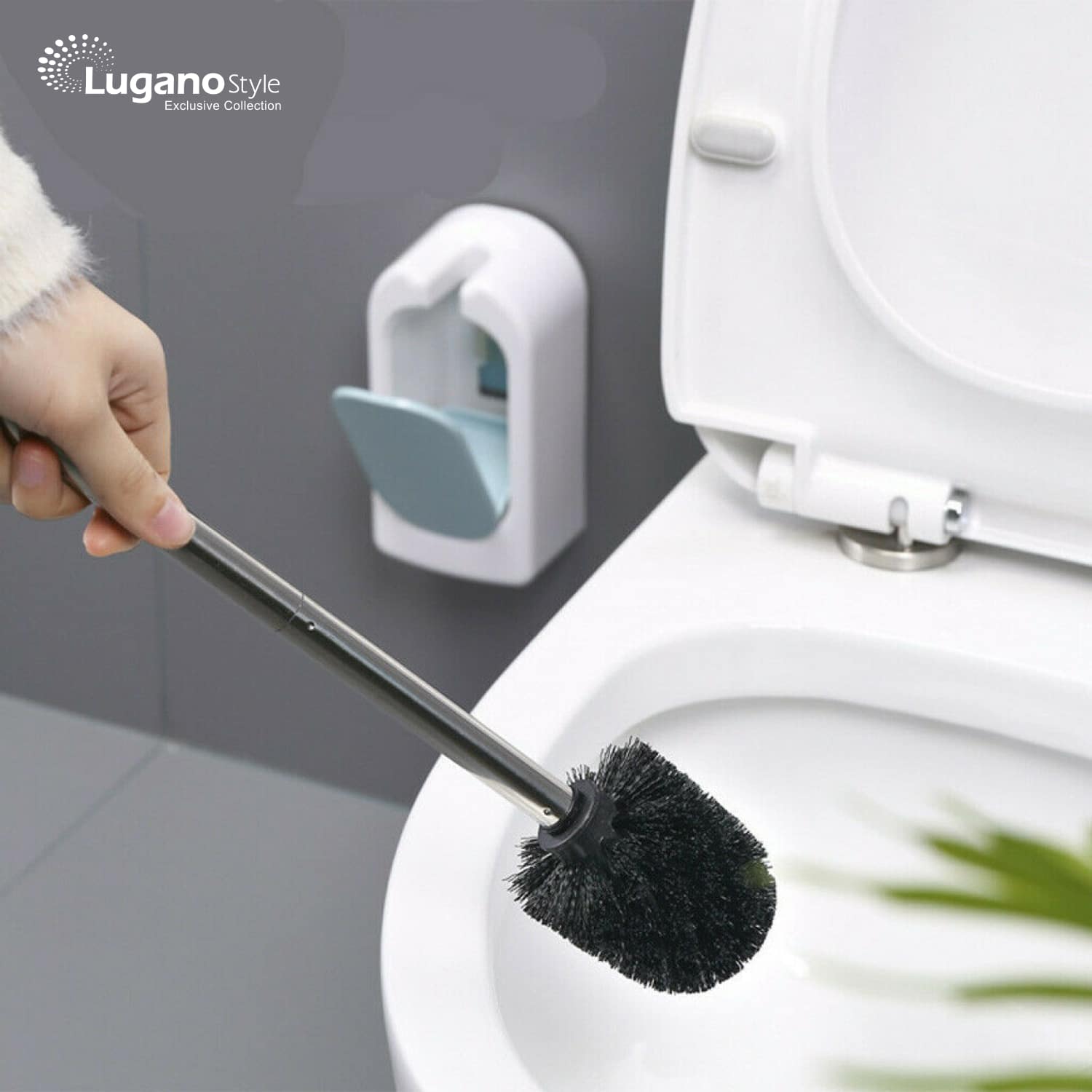 מברשת אסלה תלויה - גימור שחור – תמונה 6