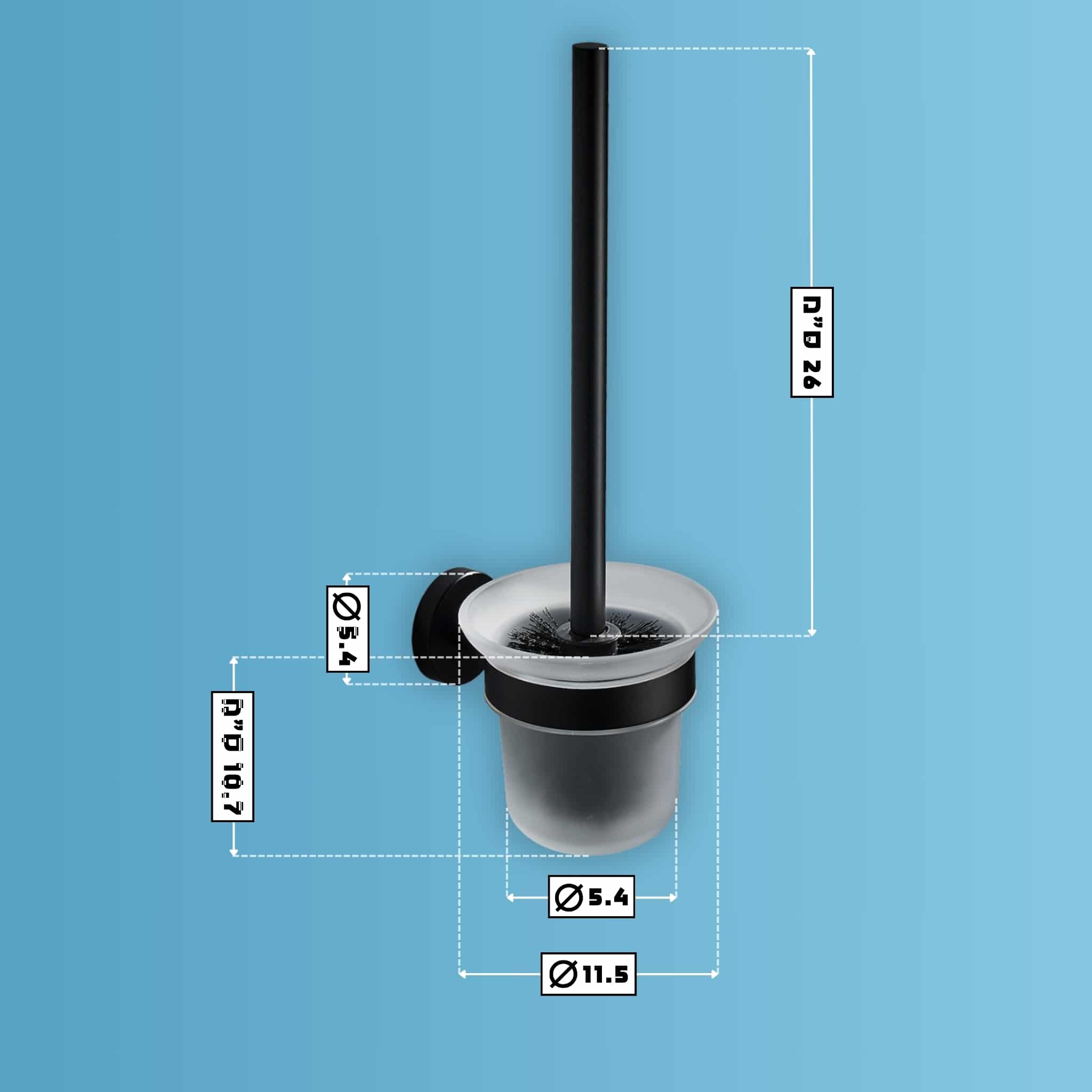 מברשת אסלה תלויה - גימור שחור – תמונה 2