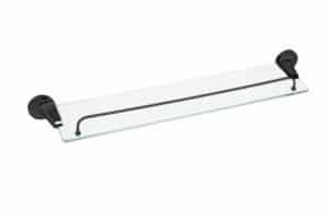 מדף זכוכית מלבני למקלחת צבע שחור